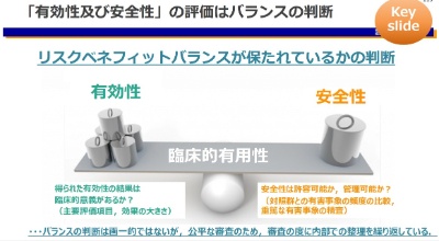 「有効性及び安全性」の評価はバランスの判断